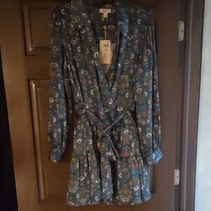 Floral Midi Dress in Blue